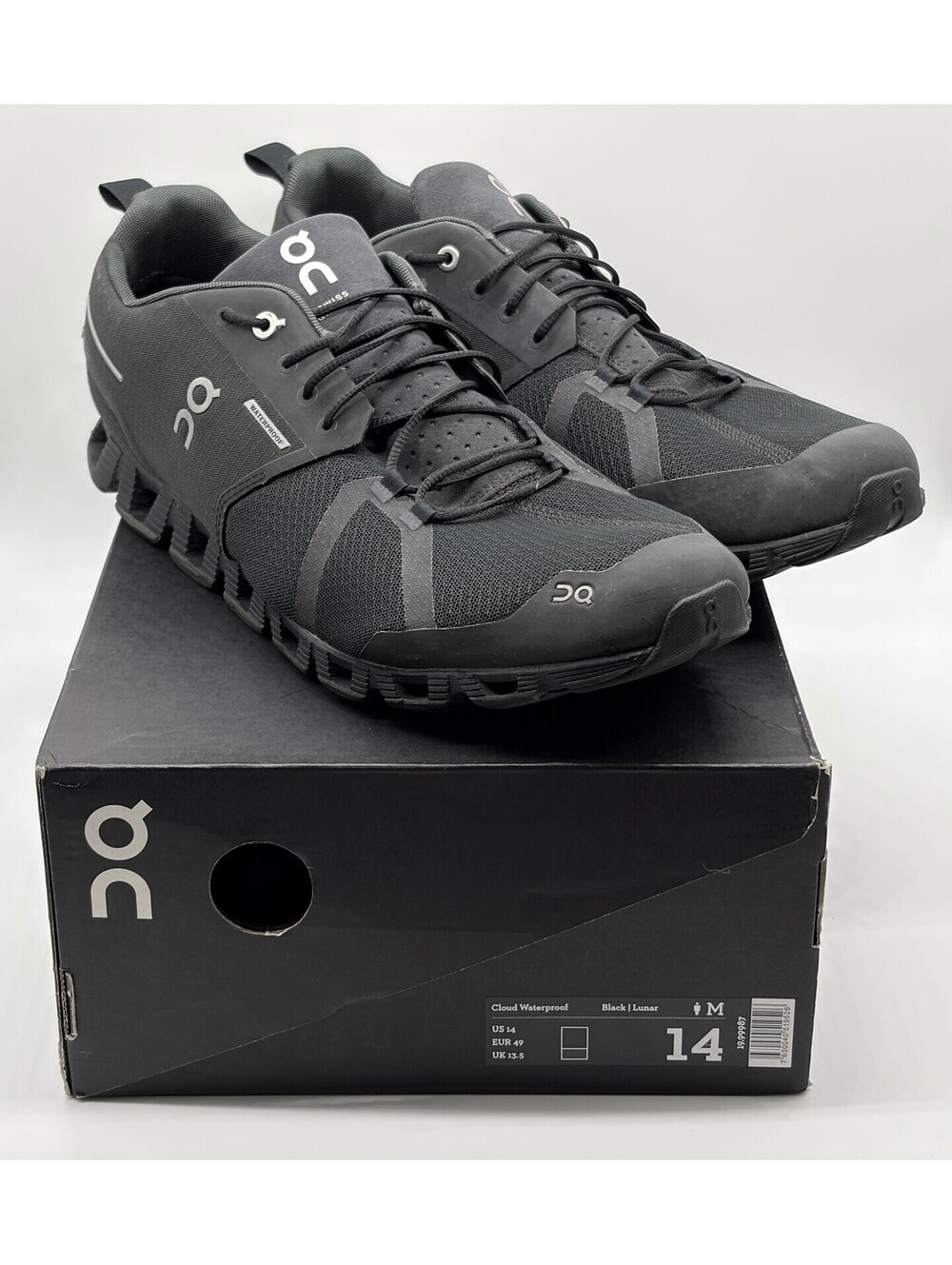 On Cloud Waterproof Men’s 14 Black Lunar Running Shoes Swiss Engineering W/Box